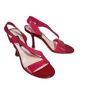 Nine West Rise 3 Pink Jelly Heeled Sandals Womens Size 6.5